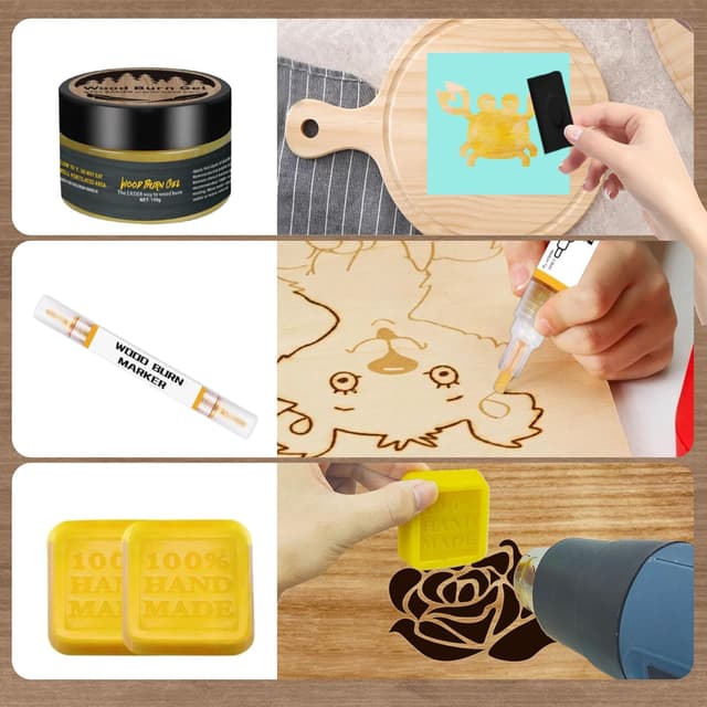 Detalle de EIGTWEN Wooden Burning Kit con gel e penna bruciante per legno: set per marcature e incisioni a fuoco