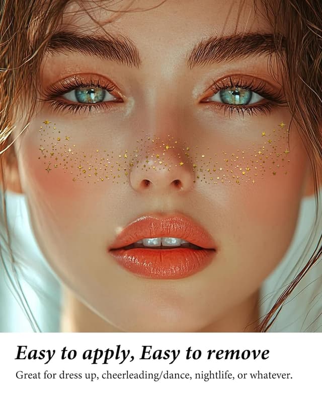 Thumbnail 1 de XICZH Gold Face Glitter Stickers, 10 pcs ⚡