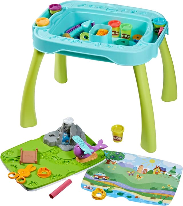 Detalle de Play-Doh Table de création réversible pour enfants avec pâte à modeler