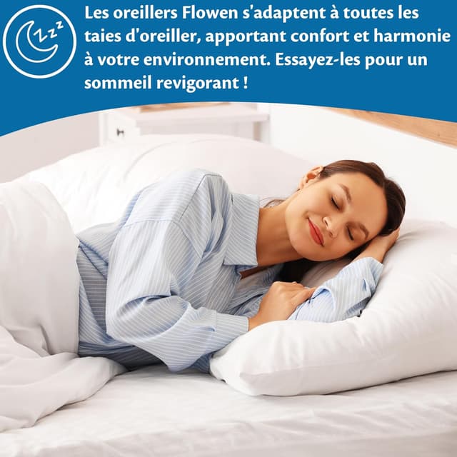 Detalle de Flowen Oreiller 40x70 anti-acariens lot de 2