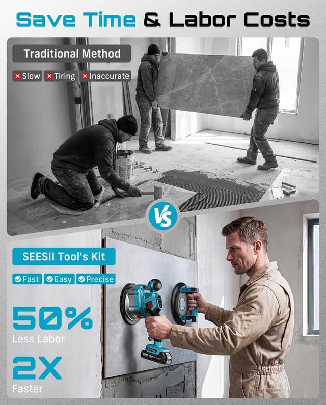 Detalle de SEESII Fliesenrüttler Akku Kombi 10 Gänge