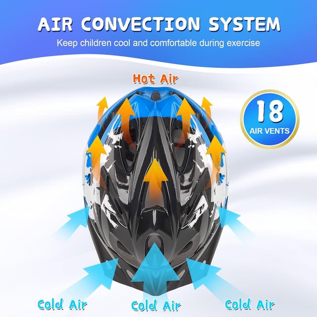 Detalle 2 de DmTown Kinder-Fahrradhelm verstellbar 50–58 cm für Jungen & Mädchen (3–14 Jahre)