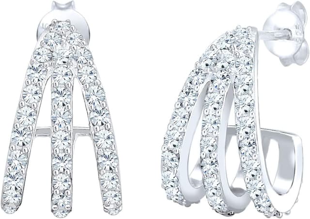 Detalle de Elli Creolen Layer 925 Silber Kristalle