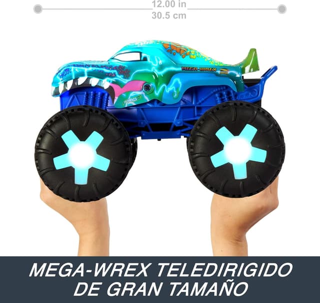 Detalle 1 de Hot Wheels Mega-Wrex 🚗 Coche teledirigido con luces y sonidos