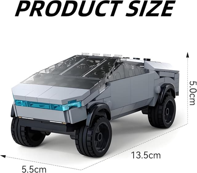 Detalle 2 de Ebortsin Technical Sports Car Building Set (180 Pieces) – cyber-themed pickup model bricks for play or display