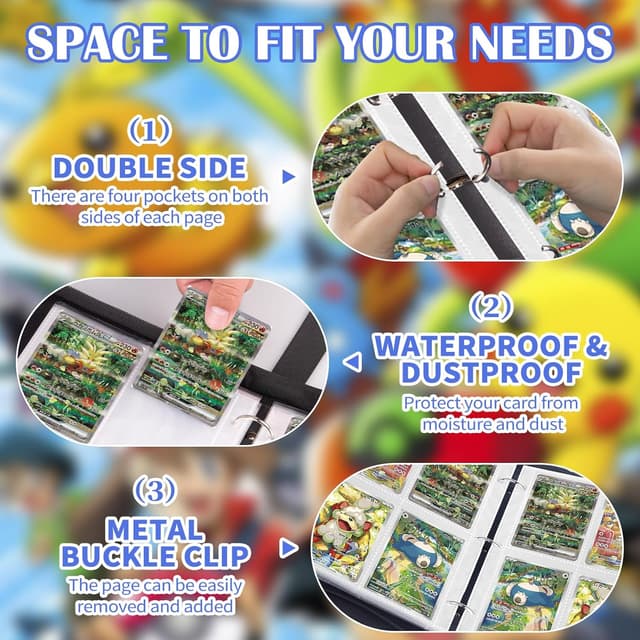 Thumbnail 3 de Sammelkarten Album 400 Karten PU Leder