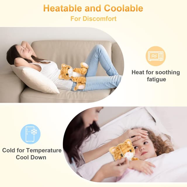 Thumbnail 2 de SuzziPals Heatable & Coolable Orange Cat Plush 1 🌟