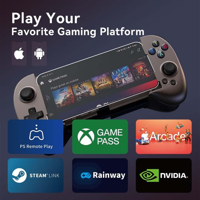 Detalle 2 de ShanWan Handy Controller für Android/iOS (iPhone 15) – Bluetooth-Smartphone-Gamepad mit höhenverstellbarem Joystick