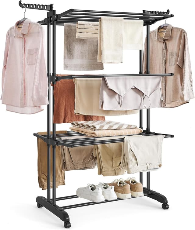 Detalle de Songmics Étendoir à Linge 4 Niveaux LLR701B01