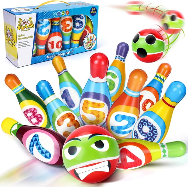 Detalle de Toddler Foam Bowling Set for Ages 3–6