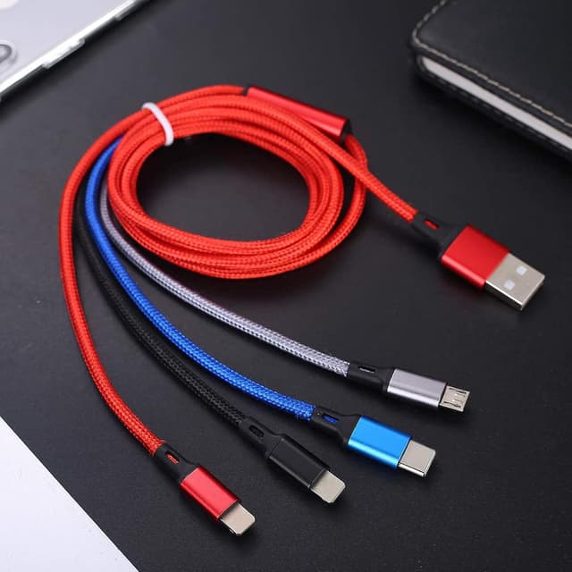 Detalle de Amuvec Multi Charger Cable 1.2m, 4‑in‑1 USB cable