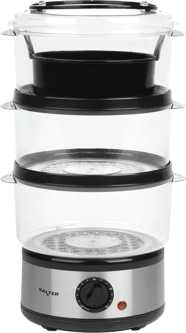 Detalle de Salter 3 Tier Electric Food Steamer (7.5L) with Stackable Baskets & 60 Minute Timer