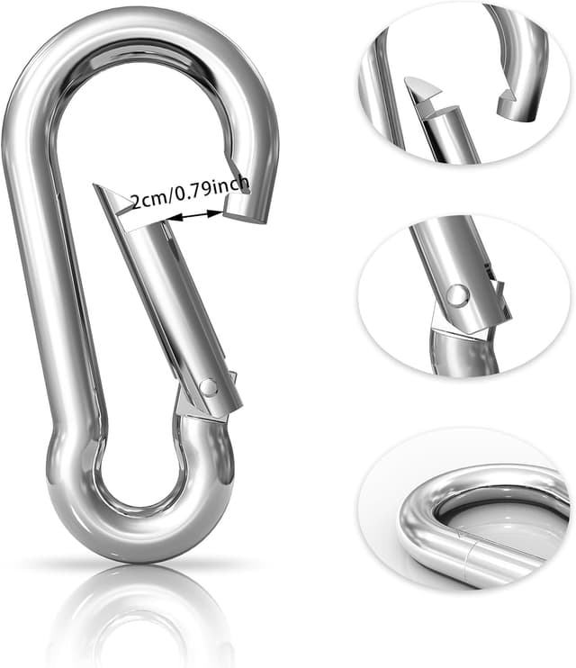 Detalle de 2er Karabinerhaken-Set LISOPO aus Edelstahl 304 (11 x 110 mm) mit Schnappverschluss