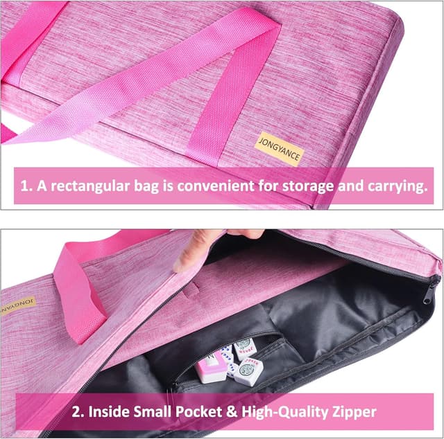 Thumbnail 6 de Jongyance American Mahjong Set (166 White Tiles) with Pink Bag and All-in-One Racks