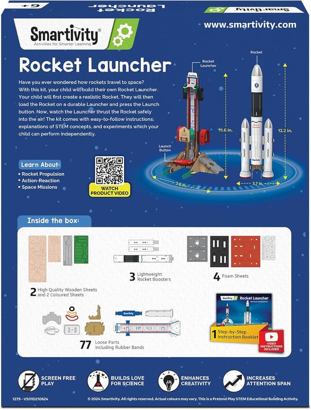 Thumbnail 6 de Smartivity Rocket Launcher STEM Kit (Ages 6–12) — Build Your Own Rocket & Launch It