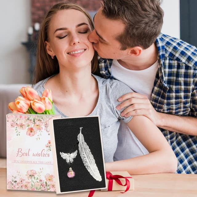 Thumbnail 5 de Bliceon Feather Bookmark with Butterfly Charm