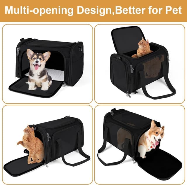 Detalle de vsshe faltbare Hundebox für Auto & Flugzeug – Transportbox aus atmungsaktivem Netz (bis 15 Pfund, Schwarz)