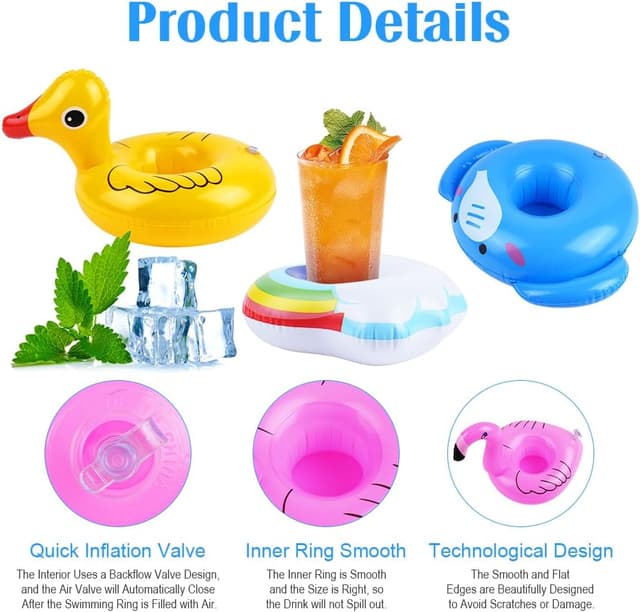 Thumbnail 2 de AUYAO Portabibite gonfiabile 8 pezzi per piscina 🏖