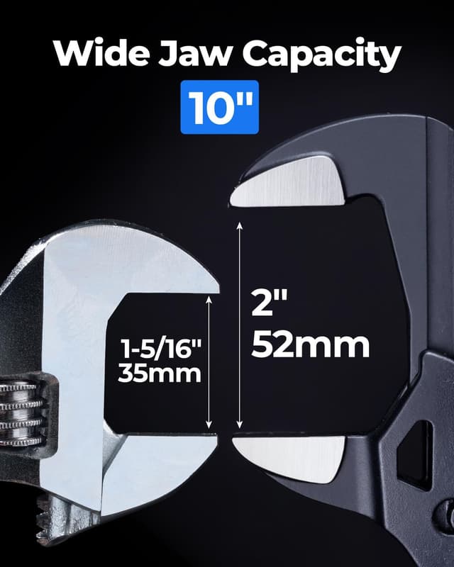 Detalle de toolant 10-Inch Plier Wrench (CR-V) Adjustable Pliers Wrench with Pouch