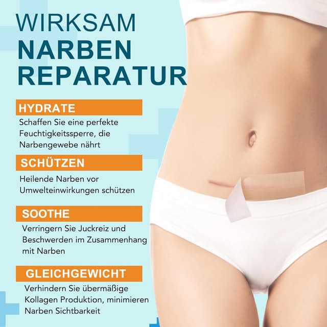 Detalle de Silikonpflaster für Narben (4 cm x 190 cm) – wiederverwendbare Silikon-Narbenblätter für postoperative Wunden, Kaiserschnitt & Verletzungen
