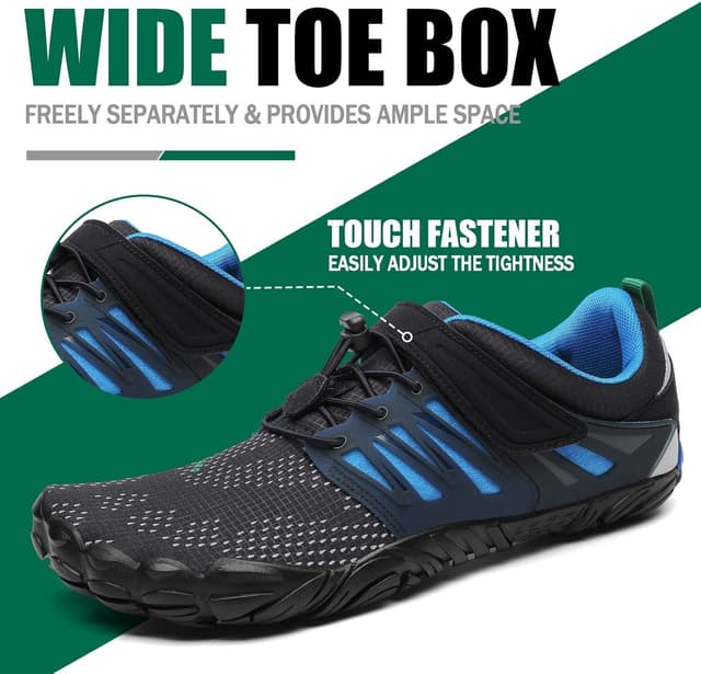 Detalle 2 de SAGUARO Chaussures barefoot minimalistes homme à 5 doigts – semelle zéro drop, respirantes et antidérapantes (GR.36-48)