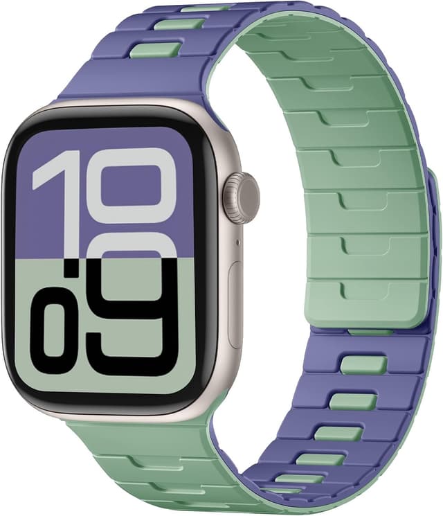 Detalle de Bandletic Double Magnetic Strap for Apple Watch (Soft Reversible Silicone, N56 Magnet) – 38–49mm