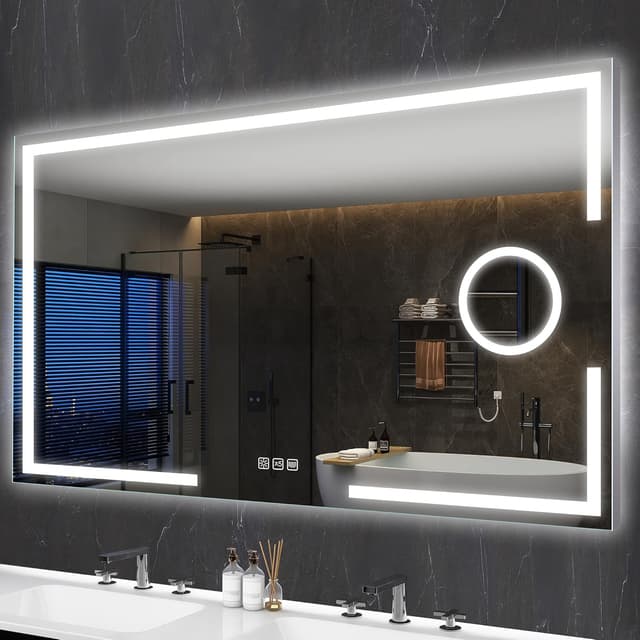 Detalle de S'bagno Schminkspiegel 120x70 cm mit Beleuchtung, Touch-Sensor, Dimmfunktion & IP44