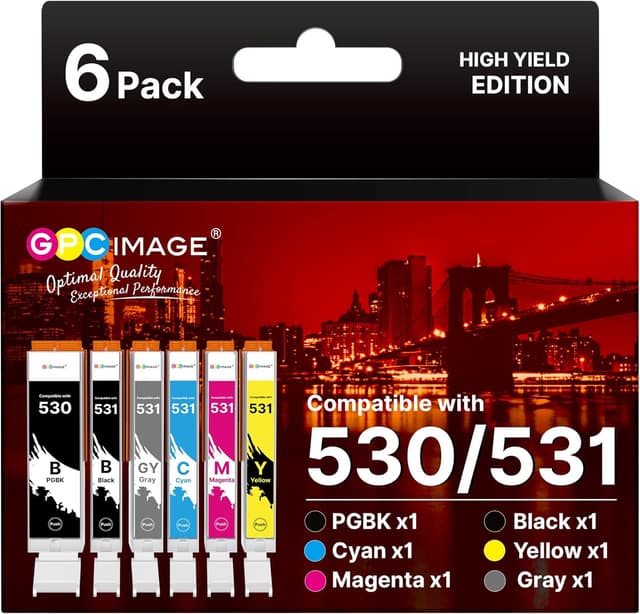 Detalle de Canon Pixma ink cartridges 6-pack 530 531