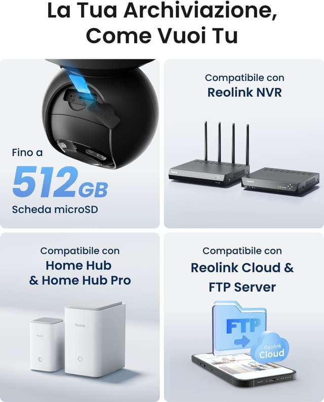 Thumbnail 6 de Reolink E1 Outdoor 5MP Wi‑Fi esterna con PTZ 355°/50°, 3x zoom e audio bidirezionale