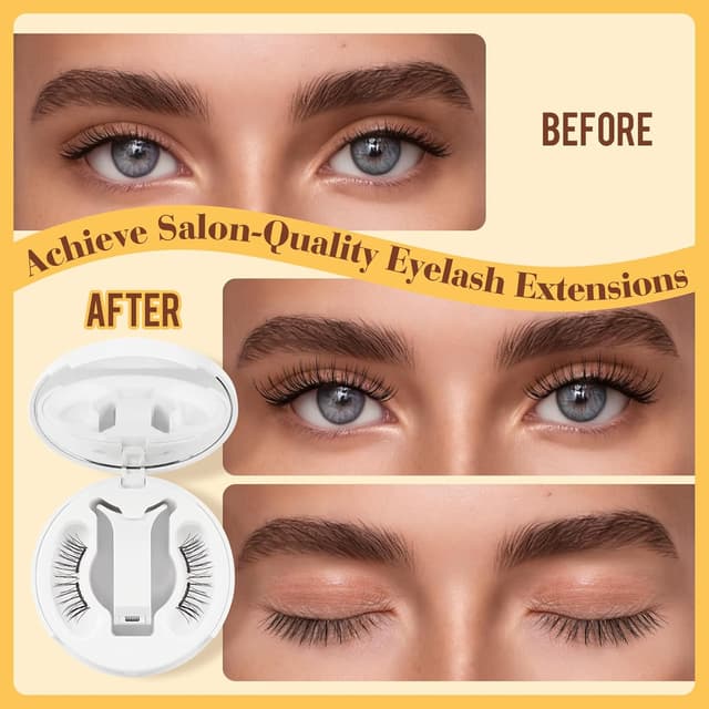 Detalle de QUEWEL magnetische Wimpern mit Applikator – weiche Magnet-Wimpern ohne Kleber (1 Paar, Soft Magnetic Set)