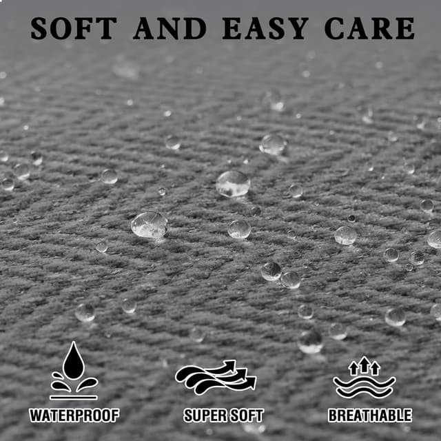 Thumbnail 2 de H.Versailtex Chenille Sofa Cover 3 Seater Grey 180 x 340 cm 🛋