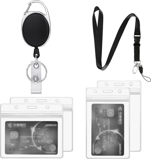 Detalle de Vicloon Cordino Porta Carte con badge retrattile impermeabile e supporti per esposizione e ufficio