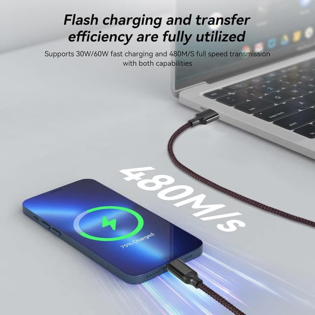 Detalle de USB-A to USB-C charging cable 3 pack