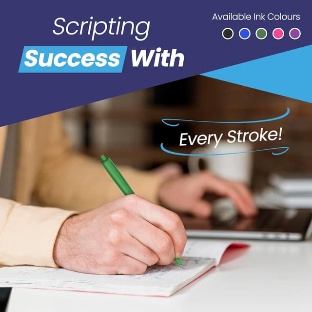 Detalle 2 de EziGlide Green retractable gel pens (pack of 5) with 0.7 mm fine tip