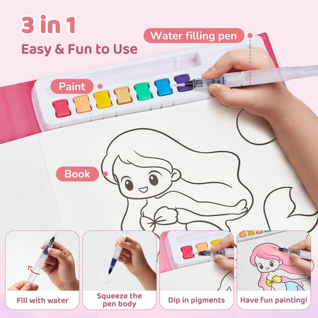 Detalle 2 de JoyCat Paint Water Coloring Book for Toddlers ๐จ