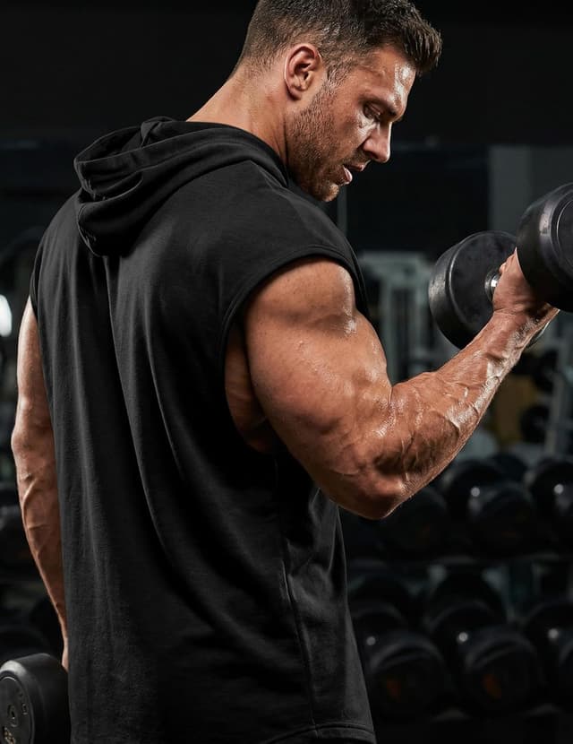 Detalle de JMIERR Men’s Drawstring Hooded Shirts (Sleeveless) — Cotton Hoodie Tee for Daily Wear