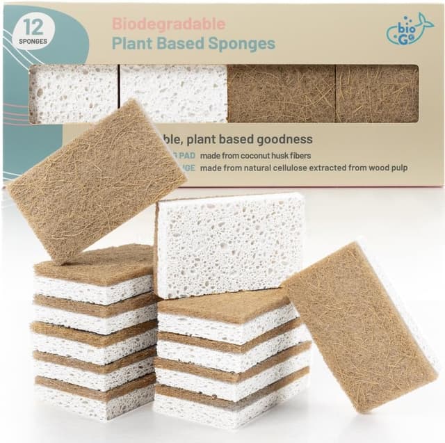 Detalle de bioGo White 12 Pack Biodegradable Sponges