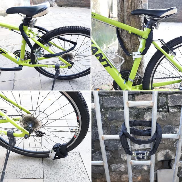 Detalle 2 de Diyife Heavy Duty Bike Lock (1m) – 6mm stainless steel chain with weatherproof padlock and 3 keys