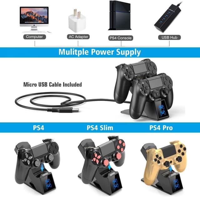 Thumbnail 5 de OIVO PS4 Controller Charger 1.8H fast charging dock