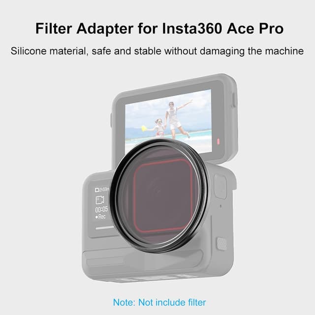 Detalle de PULUZ Metalllinsenschutzrahmen für Insta360 Ace Pro mit Filterhalter für 49-mm ND/CPL-Filter