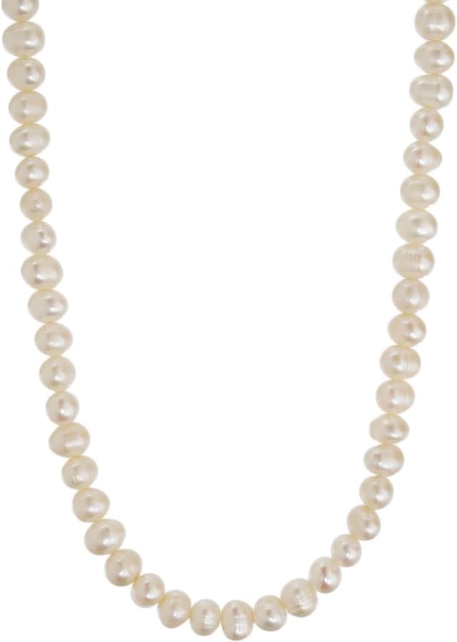 Detalle de BERGERLIN Echte Perlenkette aus Süßwasserperlen mit Verschluss aus 925 Sterling Silber und Echtheitszertifizierung