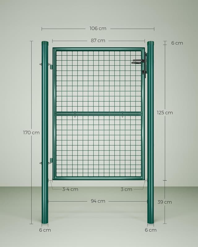 Thumbnail 5 de SONGMICS Gartentor grün verzinkter Stahl 87x125 cm
