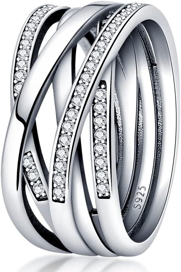 Detalle de KUNSIR 925 Sterling Silber Liebesknoten Ring R1