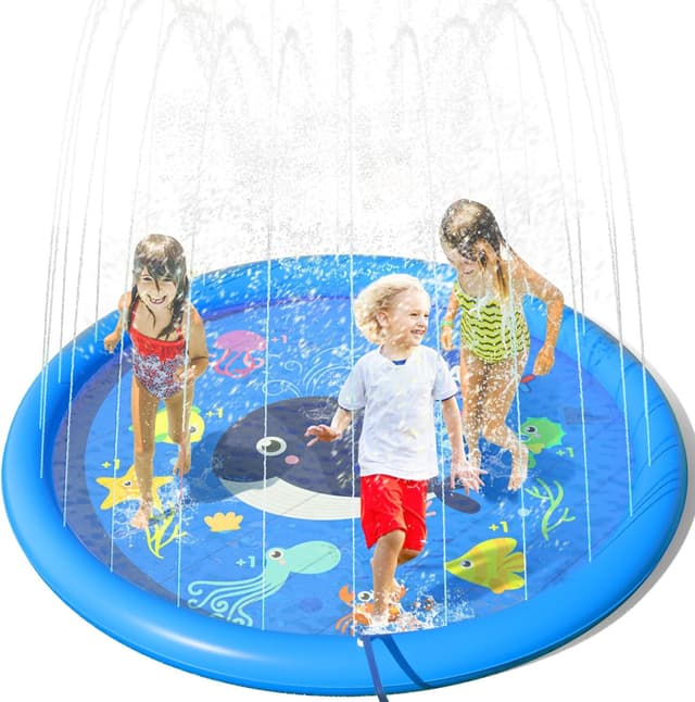 Detalle de Peradix Splash Pad 170 cm – Sprinkler-Wasser-Spielmatte mit Anti-Rutsch für Sommer im Garten