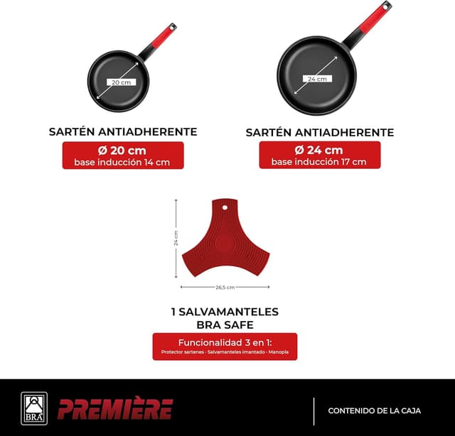 Detalle 2 de BRA Premiere | Sartenes 20 y 24 cm con antiadherente