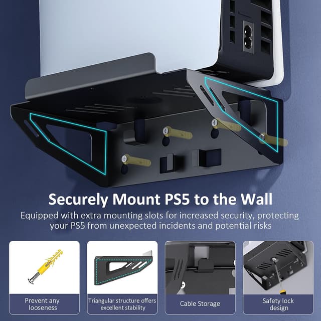 Detalle 2 de NexiGo PS5 Wall Mount Kit with 1 charging bay