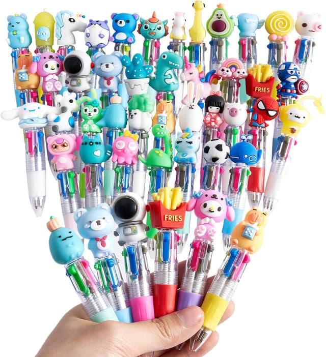 Detalle de Defresit 40 Pack 4-in-1 Multicolour Ballpoint Pens (Cute Cartoon Animal Set) for Kids
