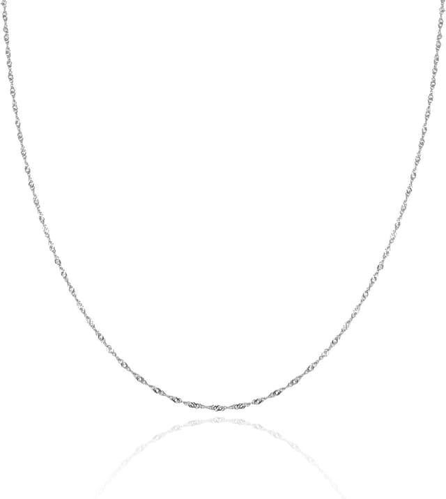 Detalle de Chaîne d’argent 925 pour femme GOOD.designs, sans pendentif, maillons fins (1,3 mm) en plusieurs longueurs