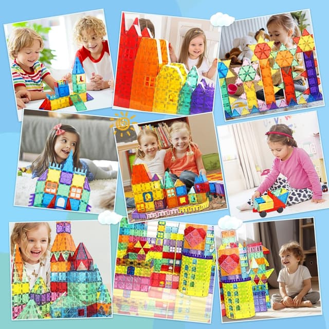 Detalle de Paaxido Magnetic Tiles 100-piece STEM blocks