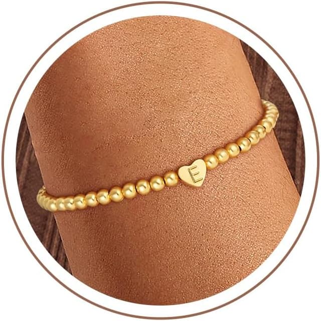 Detalle de SLOONG Herz Armband für Damen in Gold/Silber (18K vergoldet) mit wählbarem Buchstaben